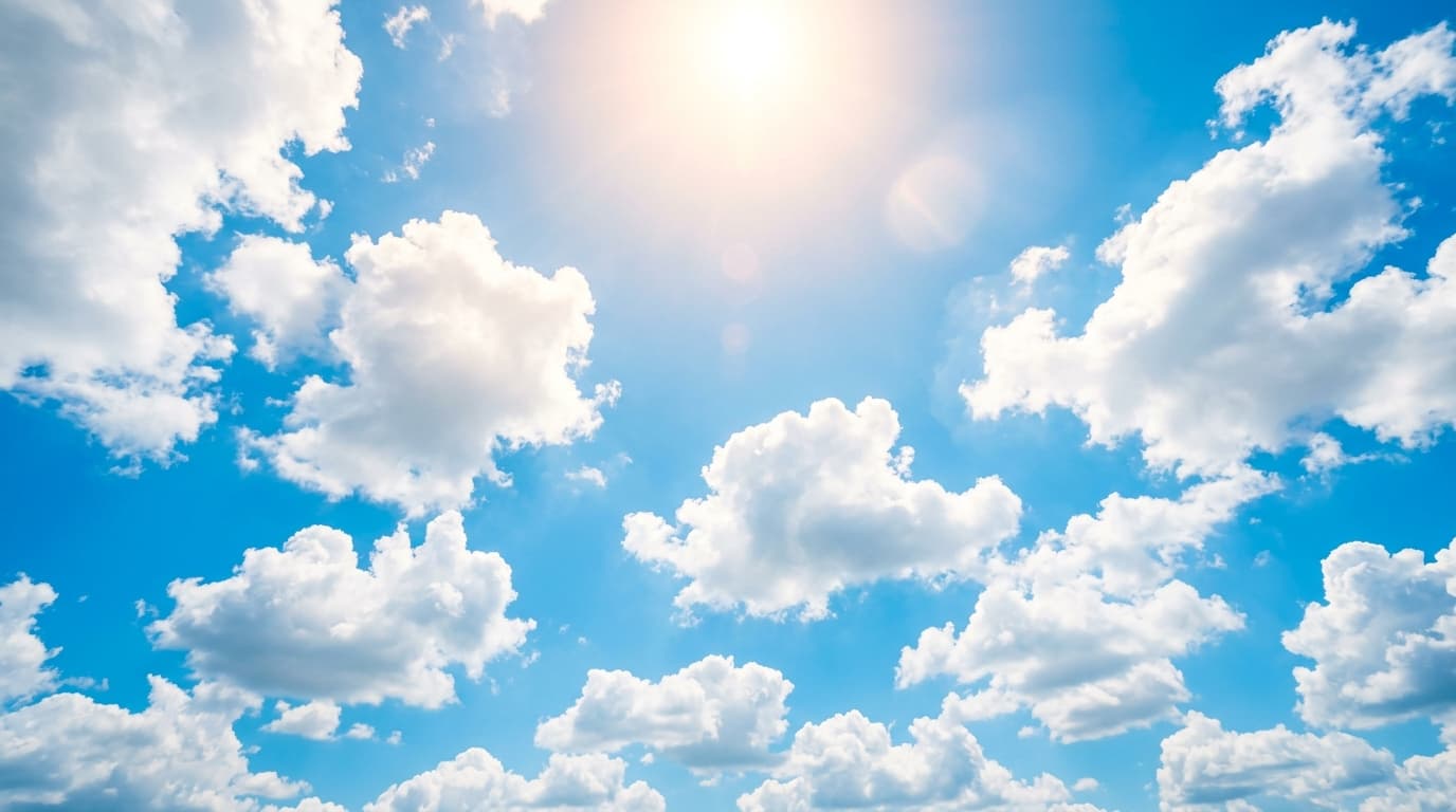 ValGo Bright Sunny Sky with Soft Drifting Clouds